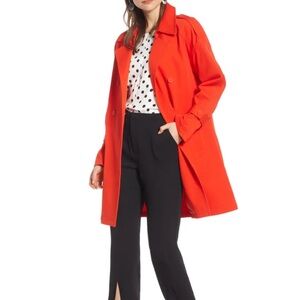 SOMETHING NAVY Oversized Easy Trench Coat in Orange